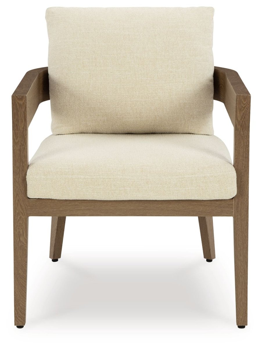 Serene Bay - Arm Chair With Cushion (Set of 2) - Dark Brown / White