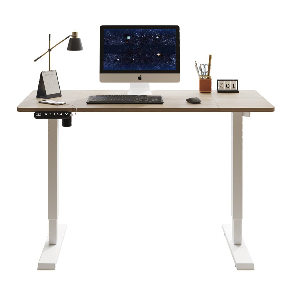 55'×24' Light Oak Electric Standing Desk — product view 5