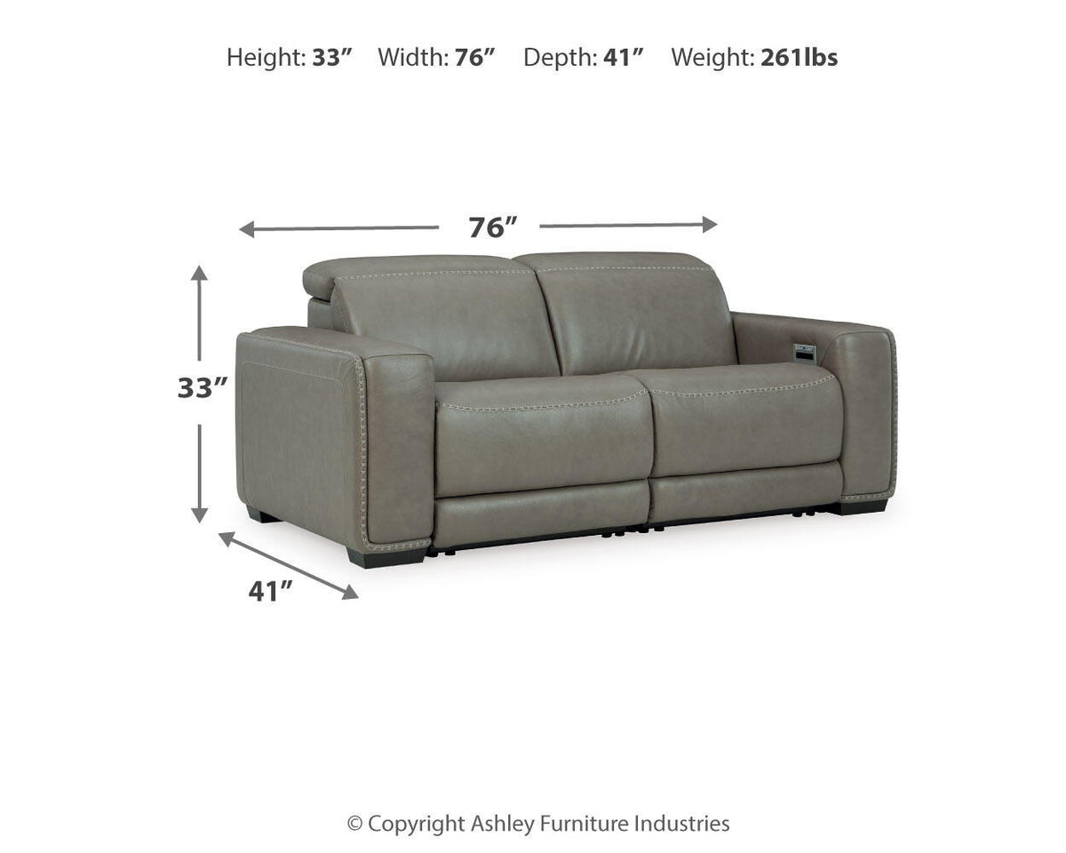 Correze - 2-Piece Power Reclining Sectional - Gray