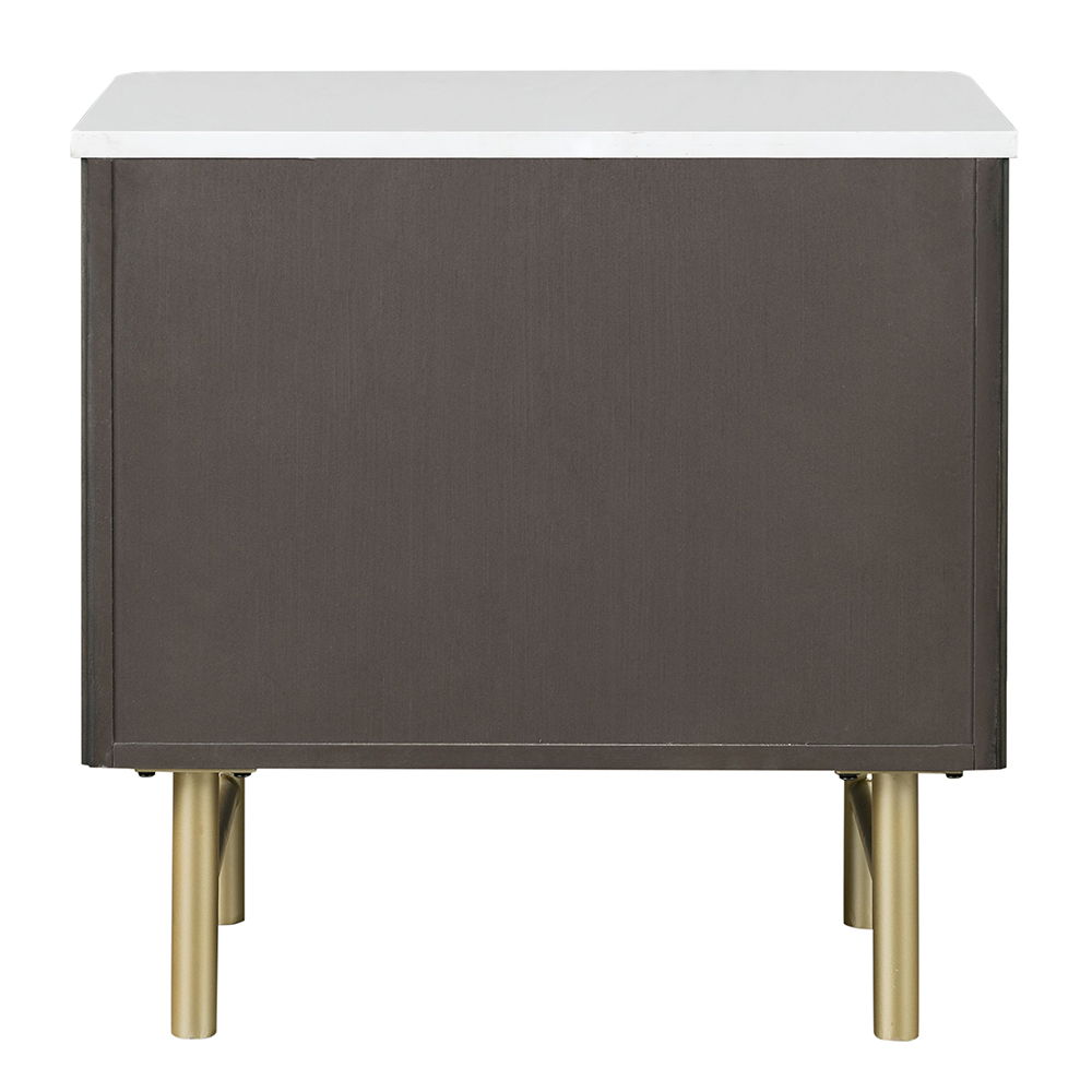 Clayten - Nightstand - Marble Top & Espresso