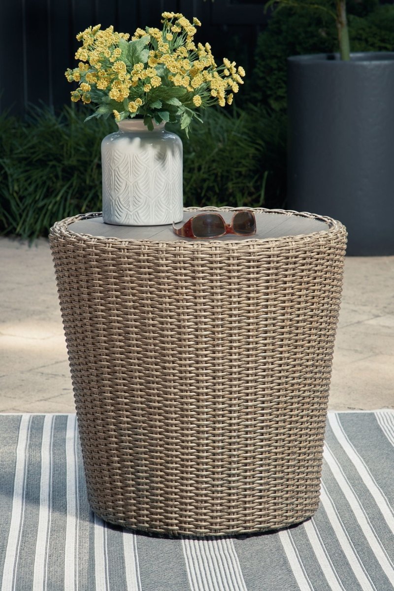 Danson - Round End Table - Beige