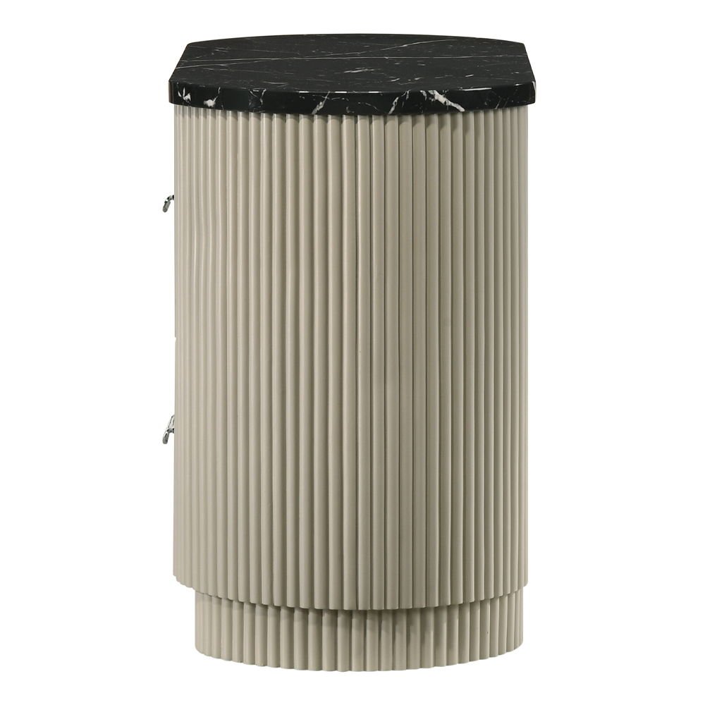 Travonte - Nightstand - Gray / Beige
