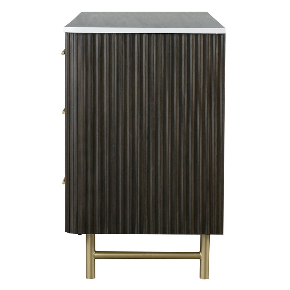Clayten - Dresser - Marble Top & Espresso