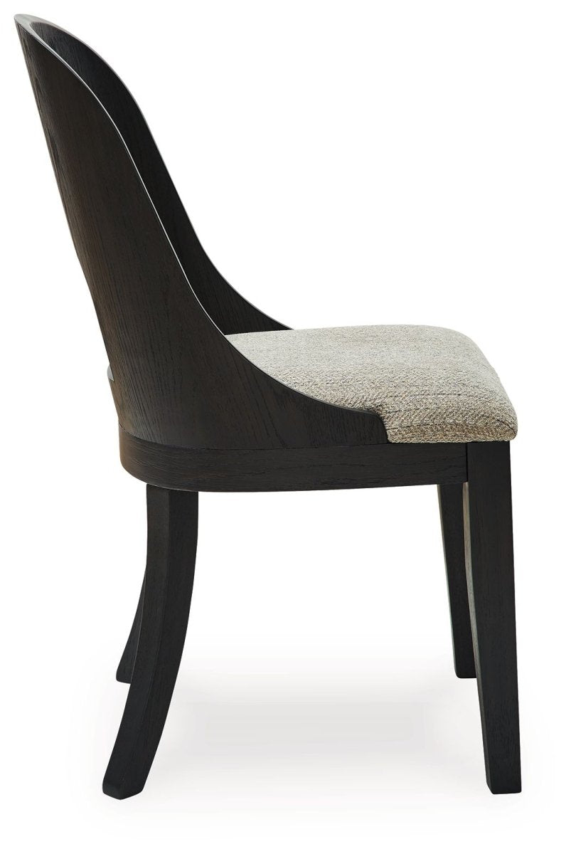 Rowanbeck - Dining Upholstered Side Chair (Set of 2) - Gray / Black
