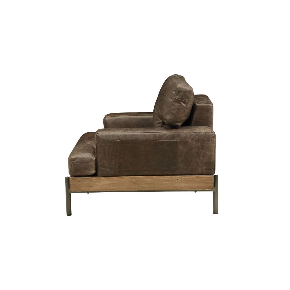 Silchester - Chair - Distress Chocolate Top Grain Leather & Oak