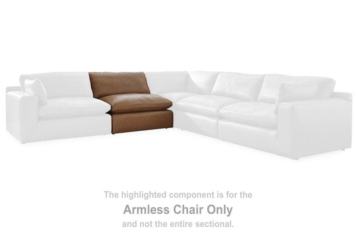 Emilia - Armless Chair - Caramel