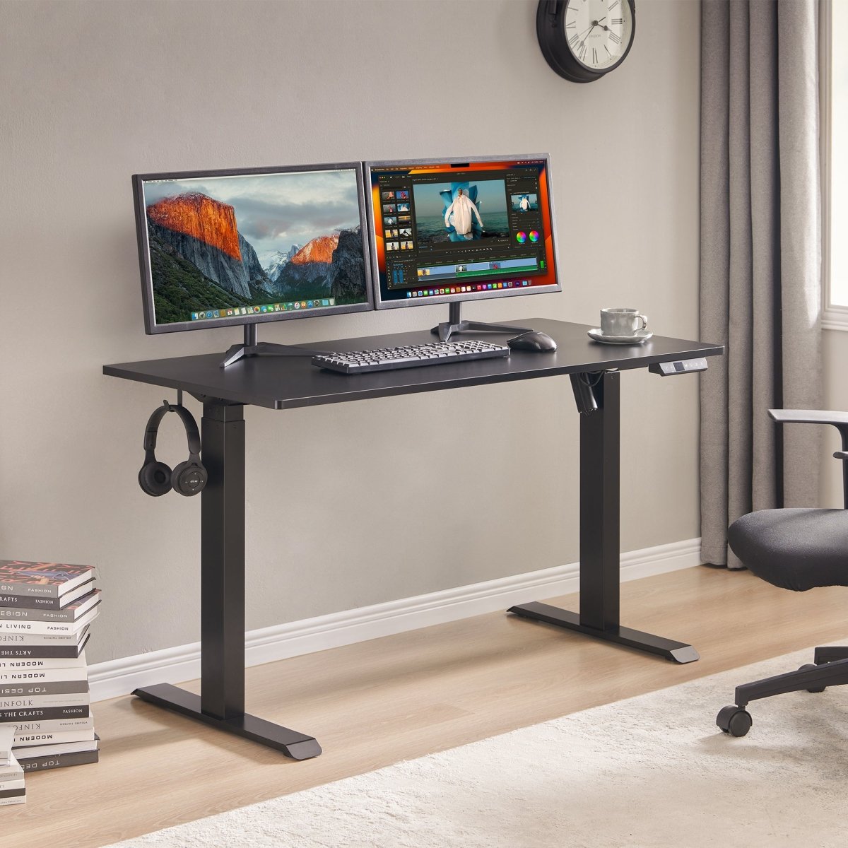 Electric Standing Desk – Black Frame/Black — product view 2