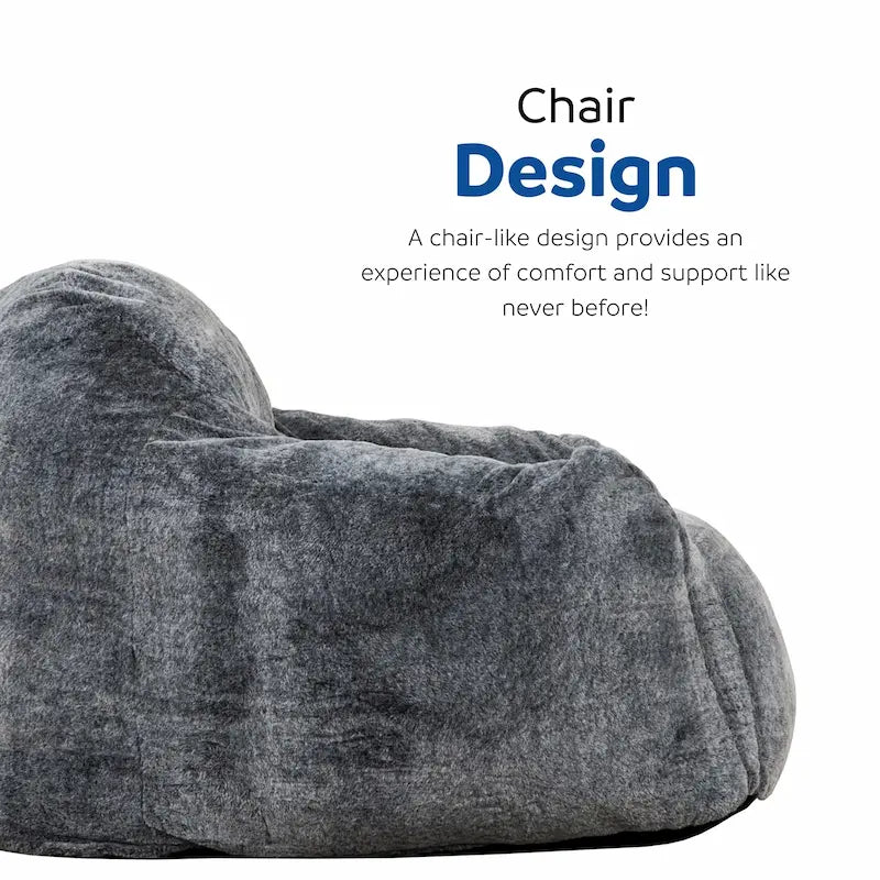 Sealy® Tore Bean Bag Chair – Shredded Foam Filling & Rabbit Fur Upholstery - Leisure Space