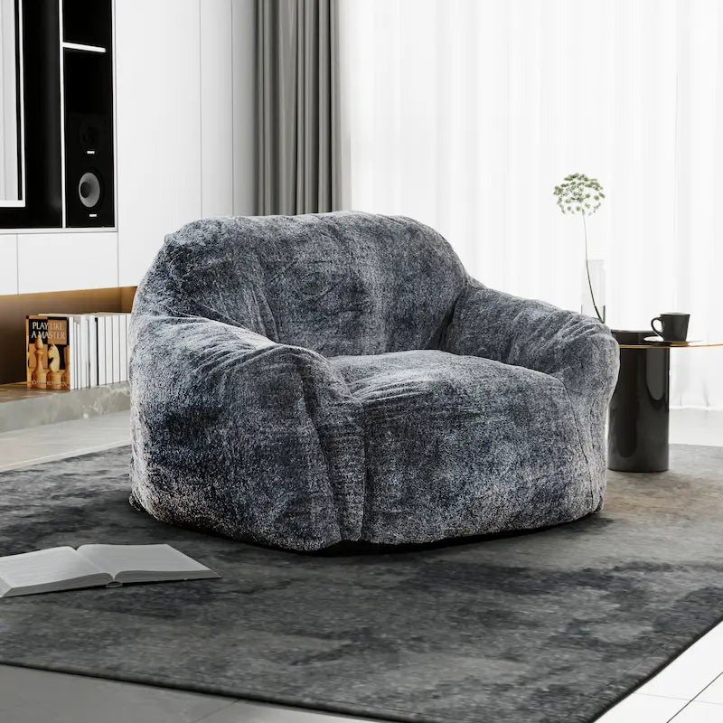 Sealy® Tore Bean Bag Chair – Shredded Foam Filling & Rabbit Fur Upholstery - Leisure Space