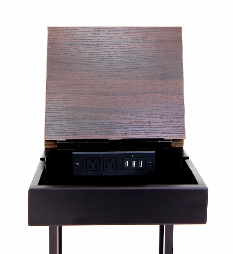 SeeTable Stash Multi‑Function Side Table with Charging Station - Leisure Space