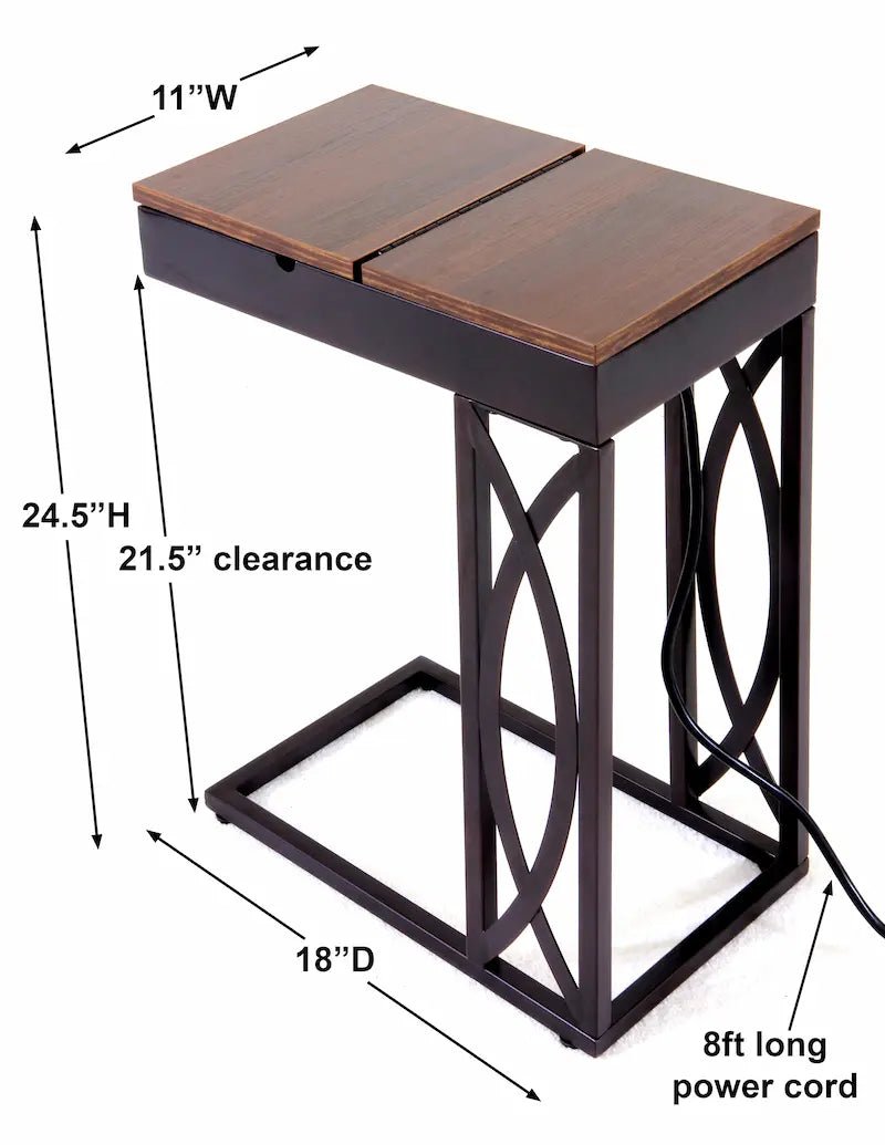 SeeTable Stash Multi‑Function Side Table with Charging Station - Leisure Space