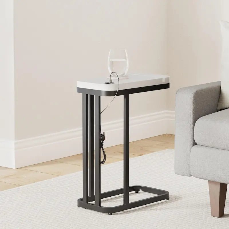 SeeTable C - Shape Side Table with USB Charging & Stand | Leisure Space - Leisure Space