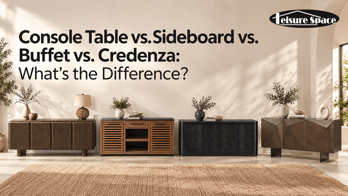 Difference of console table, sideboard, buffet, and credenza