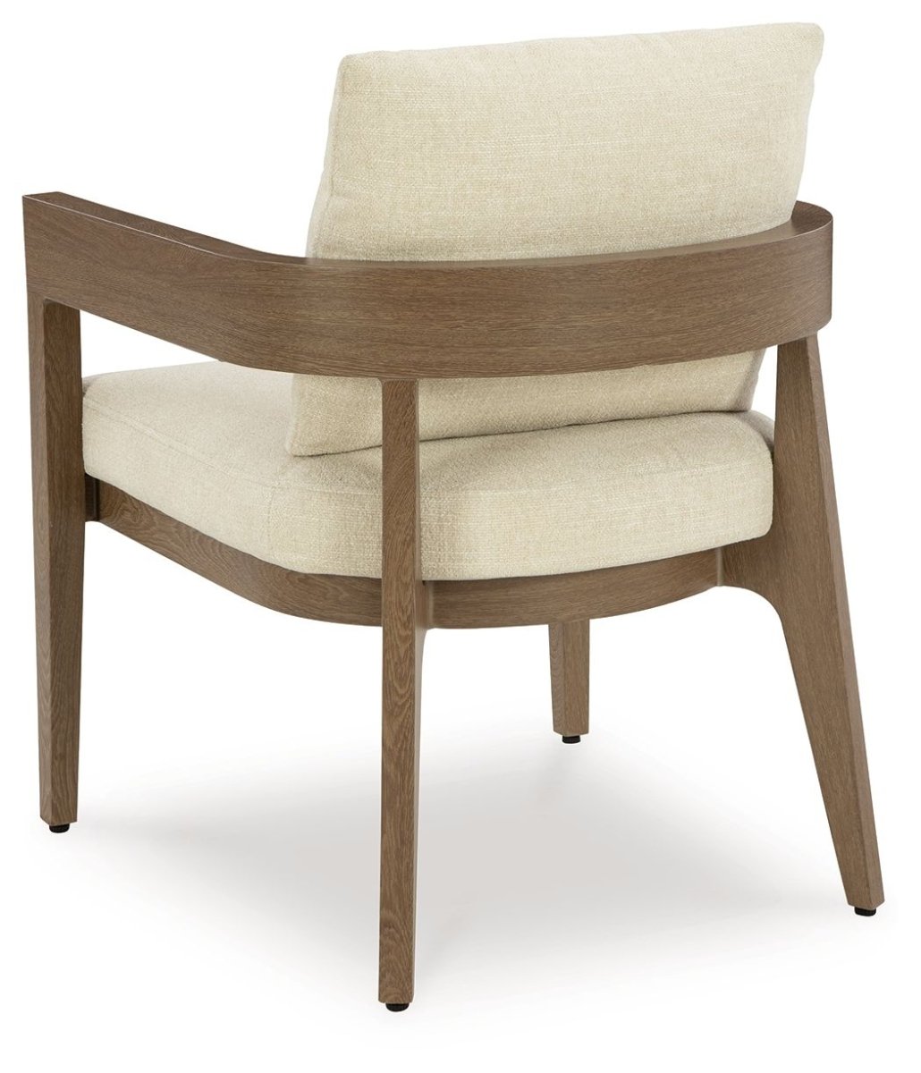 Serene Bay - Arm Chair With Cushion (Set of 2) - Dark Brown / White