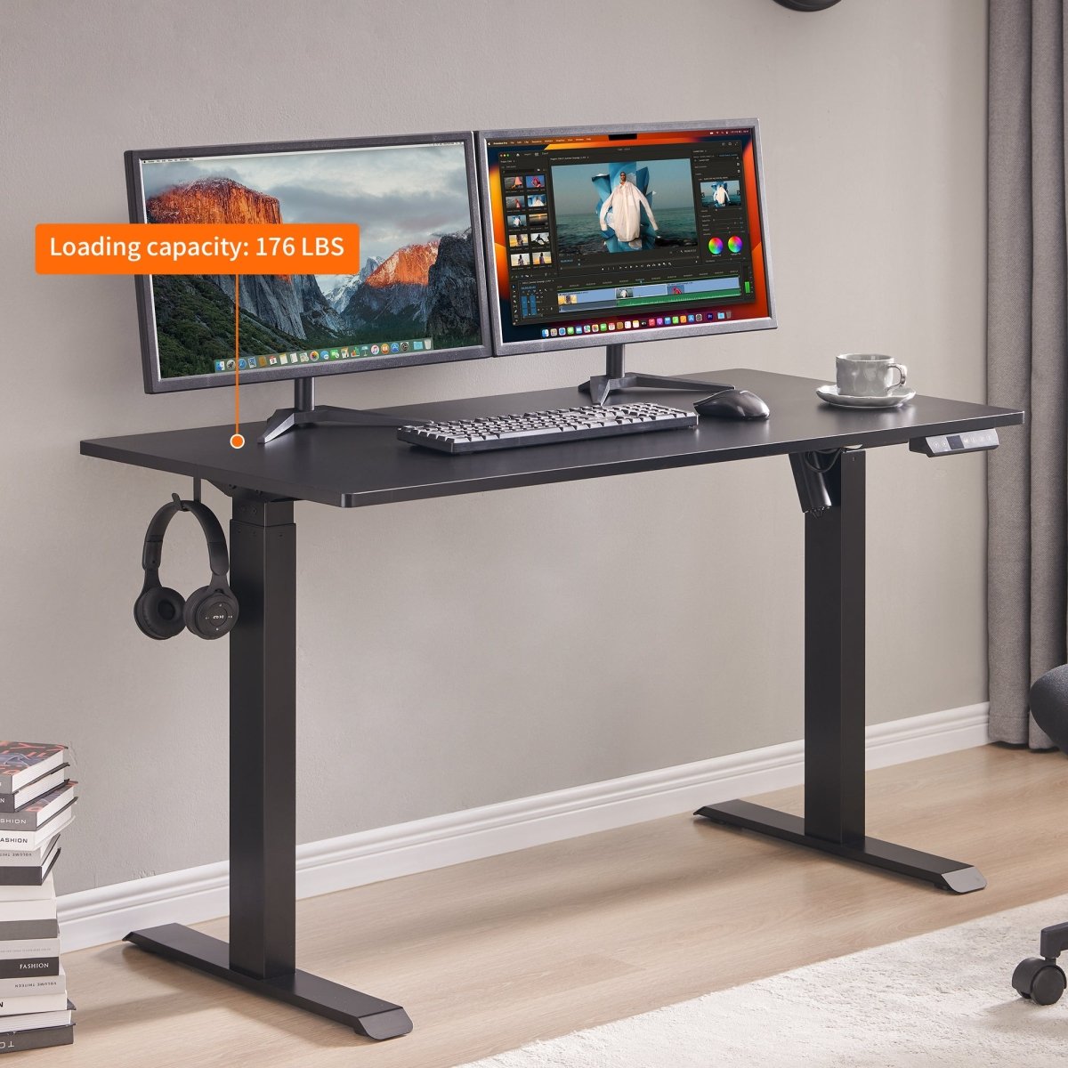 Electric Standing Desk – Black Frame/Black — product view 8