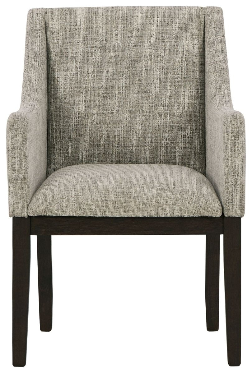 Burkhaus - Dining UPH Arm Chair (Set of 2) - Beige / Dark Brown