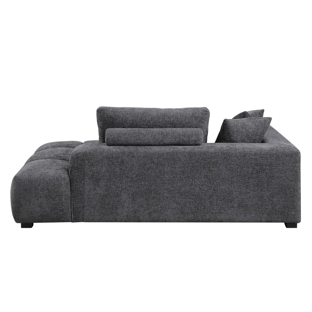 Chosen - Sectional Sofa With 6 Pillows - Gray Chenille