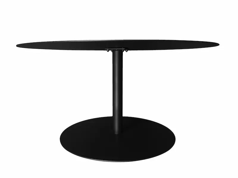 30" Round Black Metal Coffee Table – Modern Small Living Spaces Furniture - Leisure Space