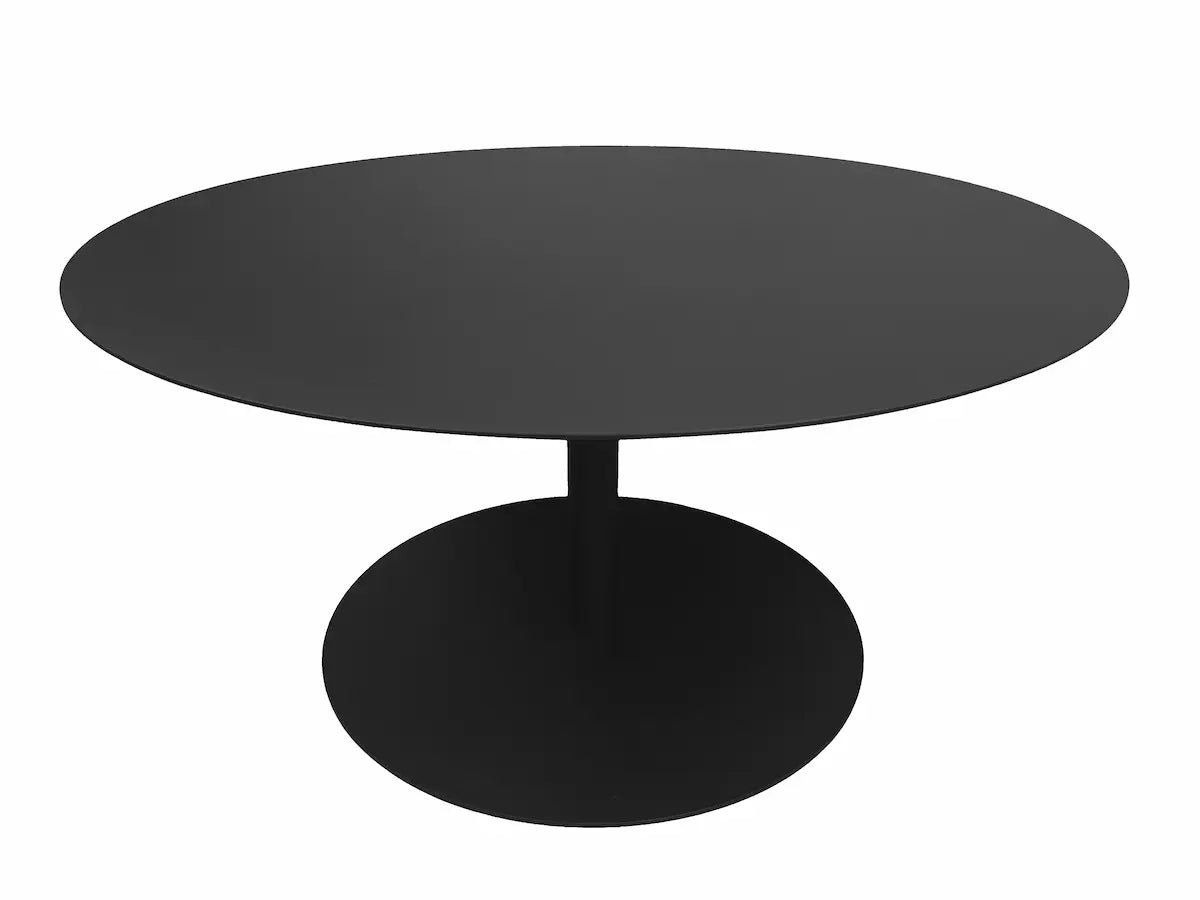 30" Round Black Metal Coffee Table – Modern Small Living Spaces Furniture - Leisure Space