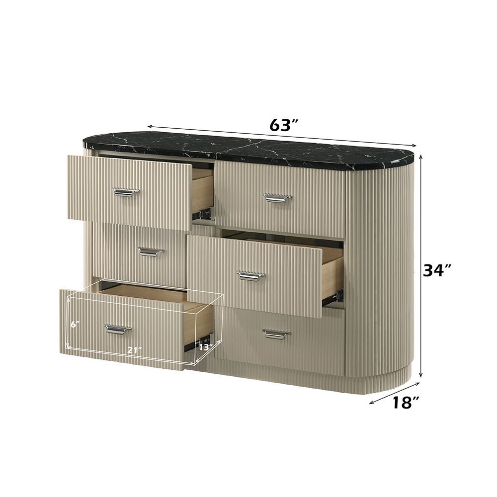 Travonte - Dresser - Gray / Beige