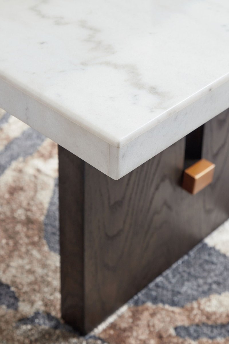 Burkhaus - Rectangular Cocktail Table - White / Dark Brown