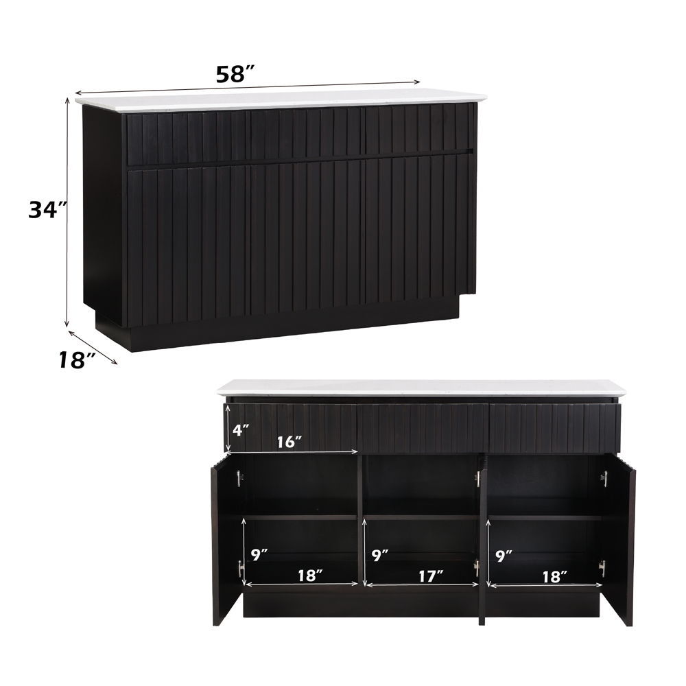 Jaramillo - Server - Engineering Marble Top & Black