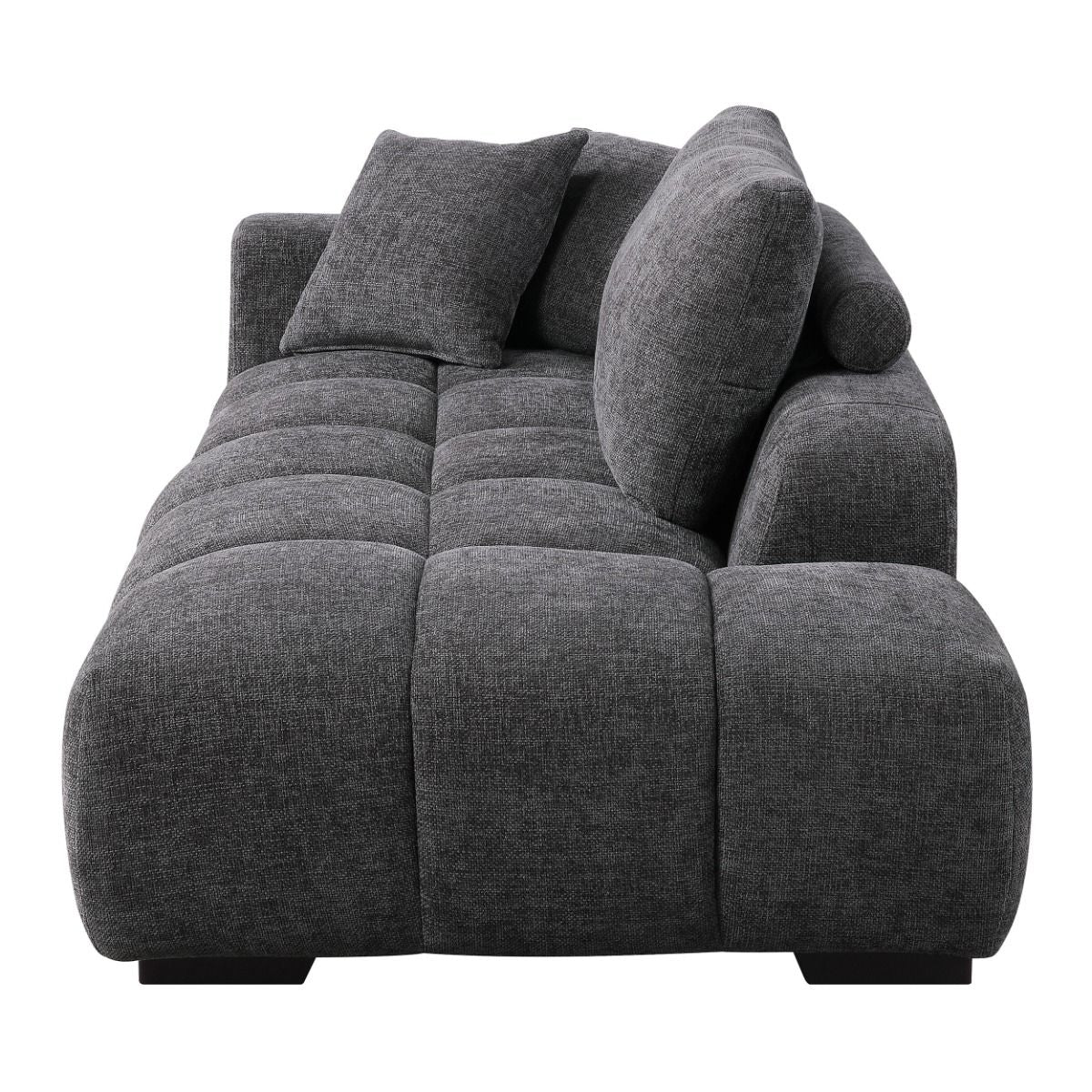 Chosen - Sectional Sofa With 6 Pillows - Gray Chenille