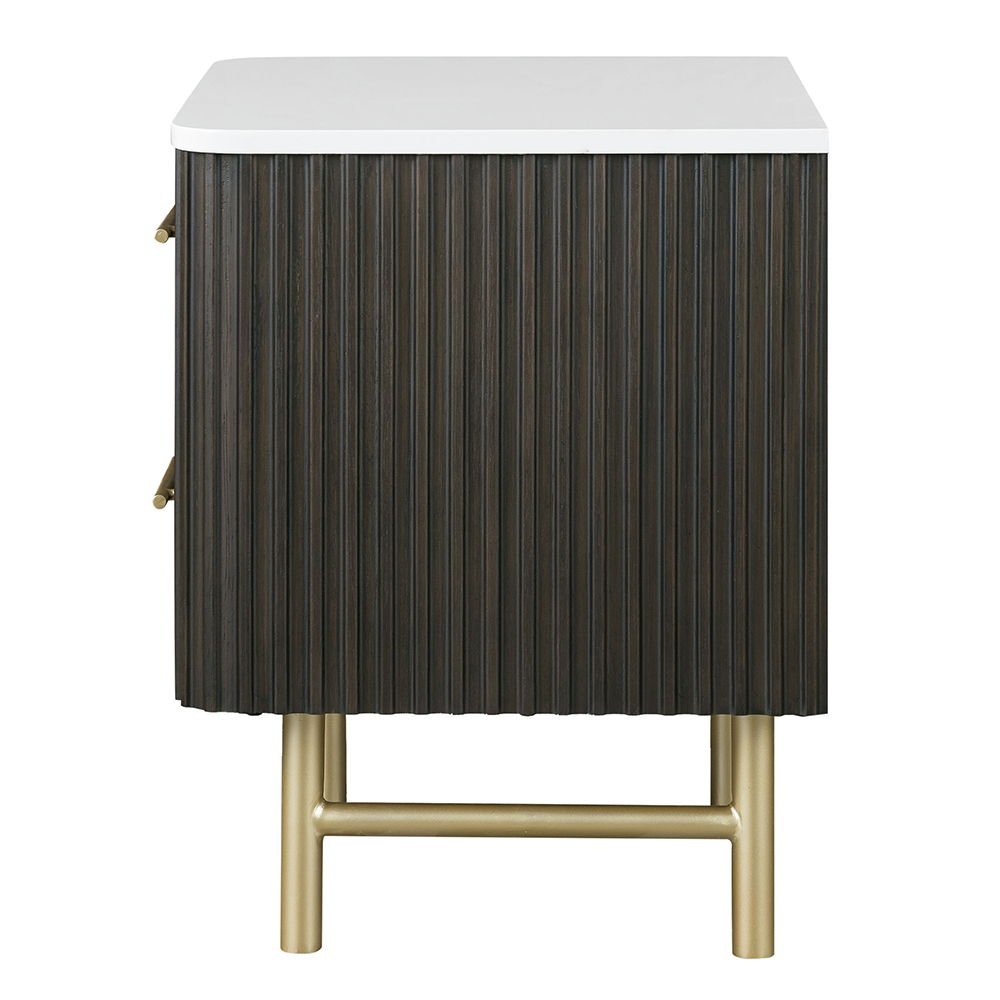 Clayten - Nightstand - Marble Top & Espresso