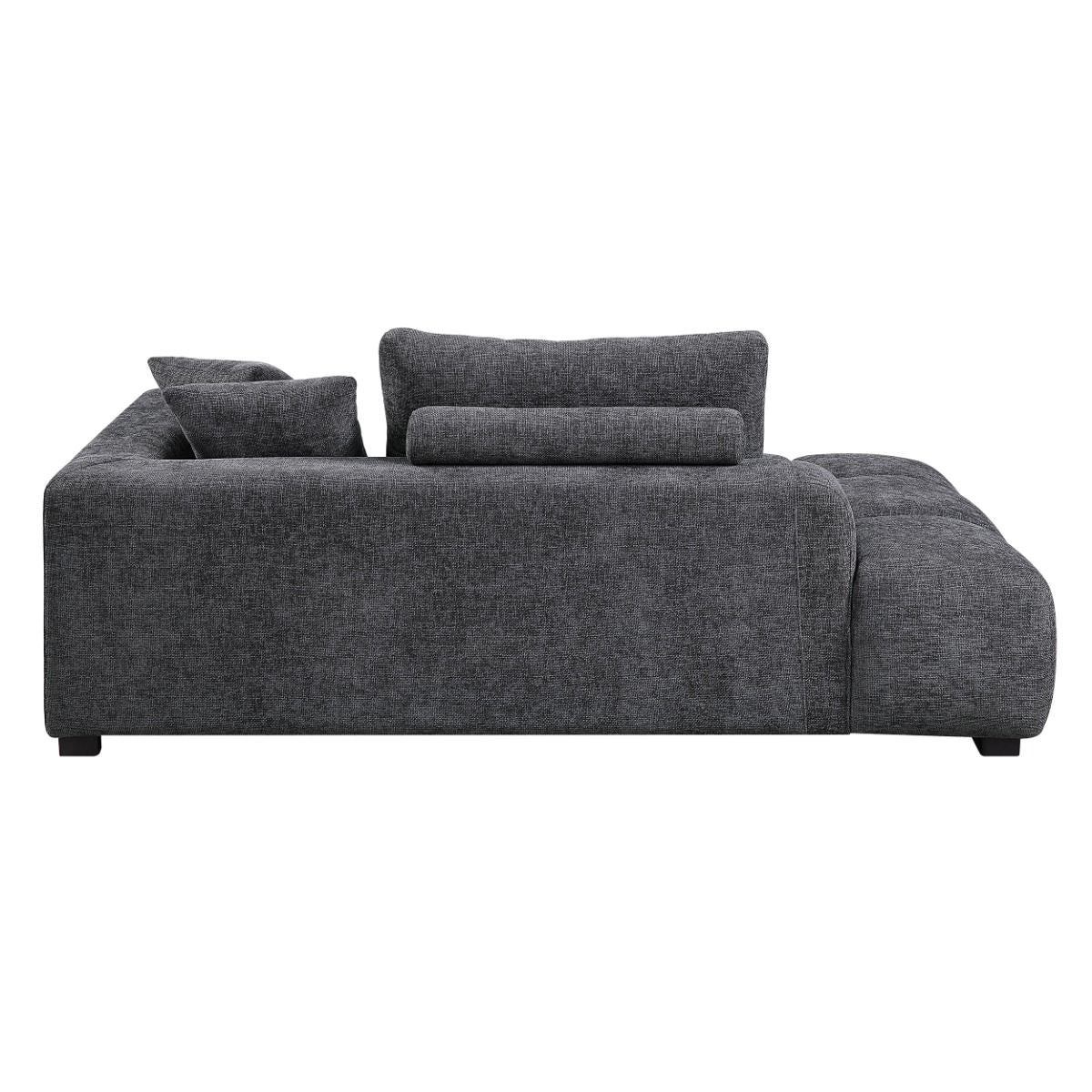 Chosen - Sectional Sofa With 6 Pillows - Gray Chenille