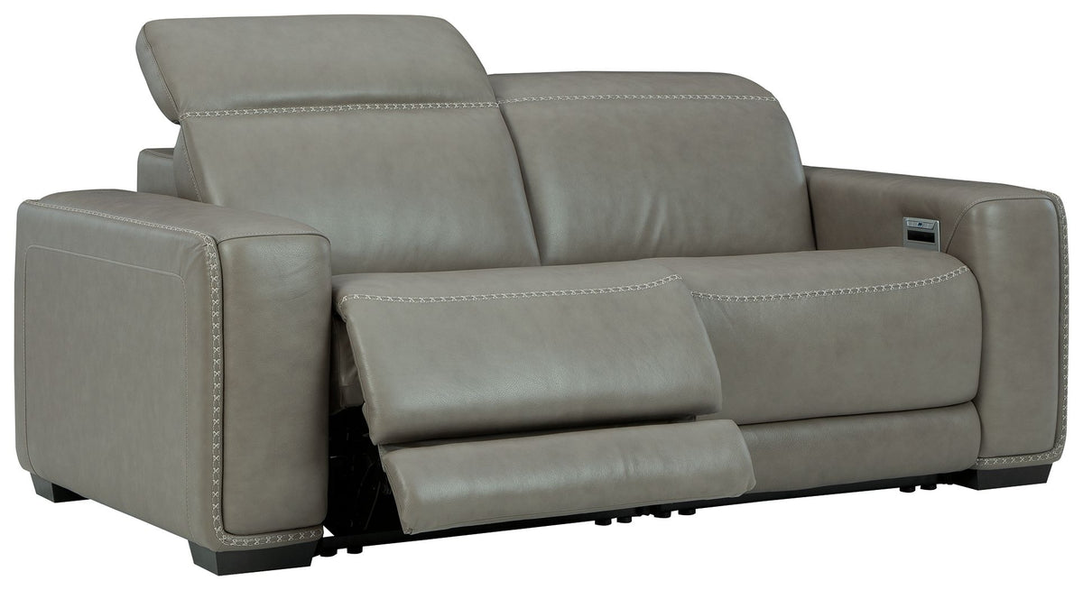 Correze - 2-Piece Power Reclining Sectional - Gray