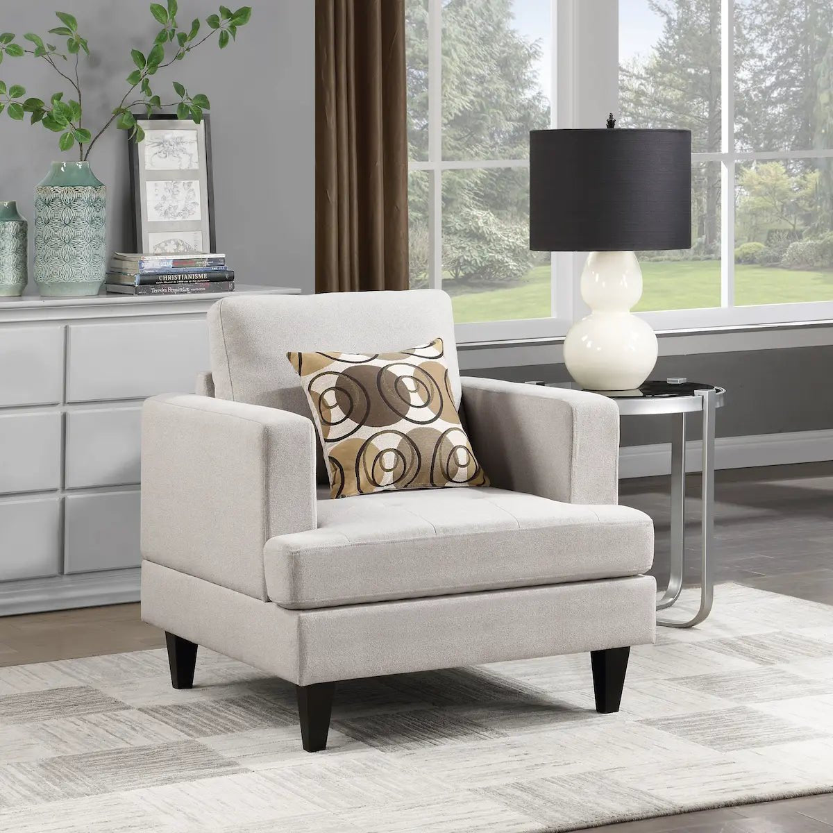 Huntington 3 - Piece Beige Sofa Set | Sofa, Loveseat & Chair Collection - Leisure Space