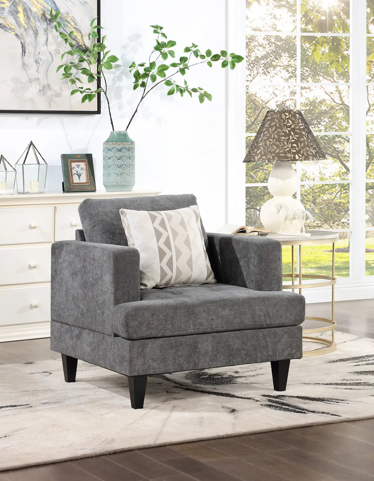 Huntington 3 - Piece Upholstered Living Room Set - Leisure Space