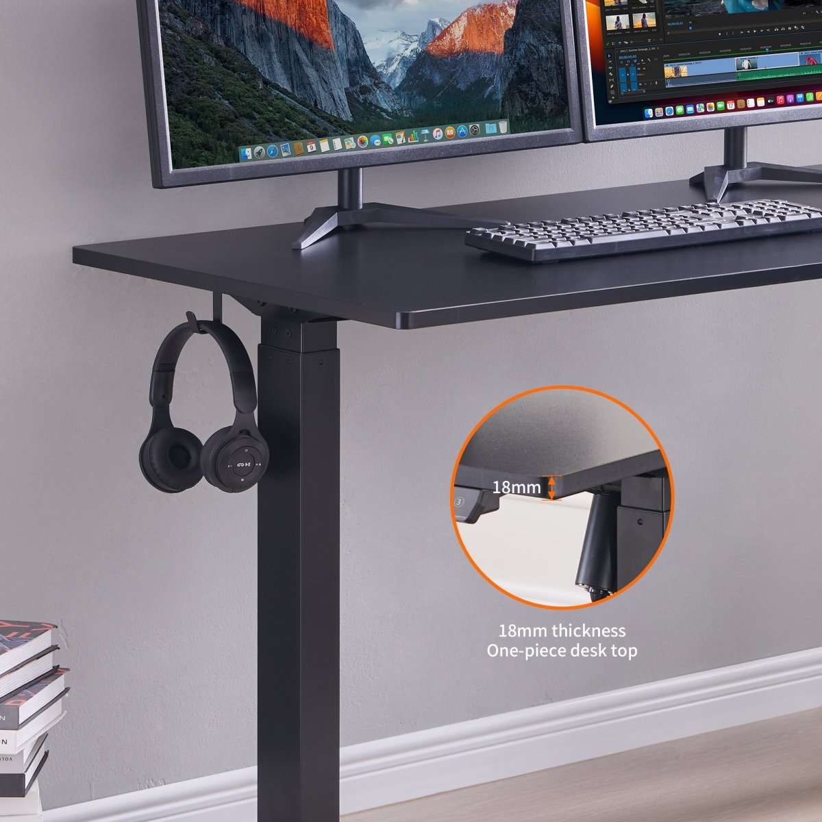 Electric Standing Desk – Black Frame/Black — product view 17
