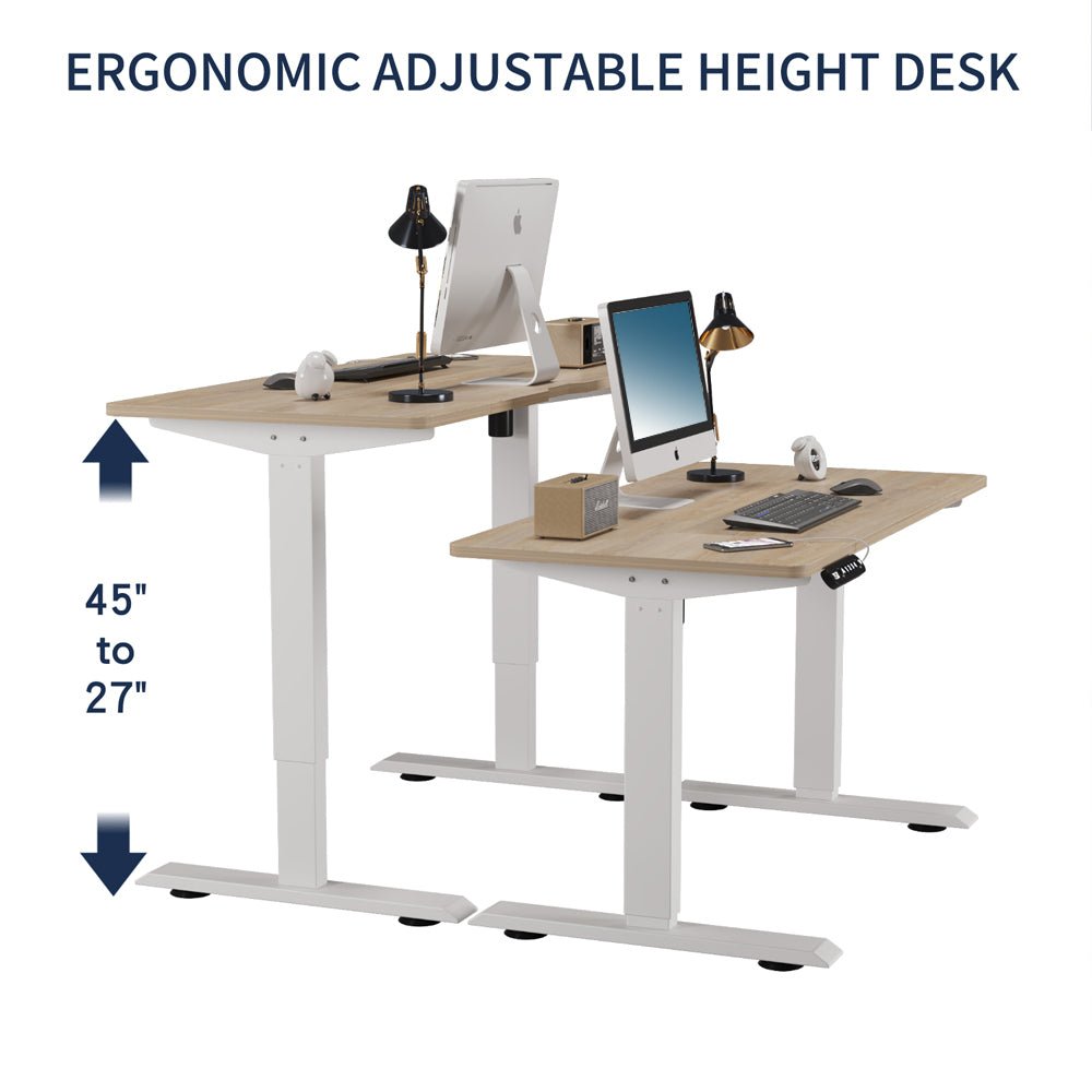 55'×24' Light Oak Electric Standing Desk — product view 4