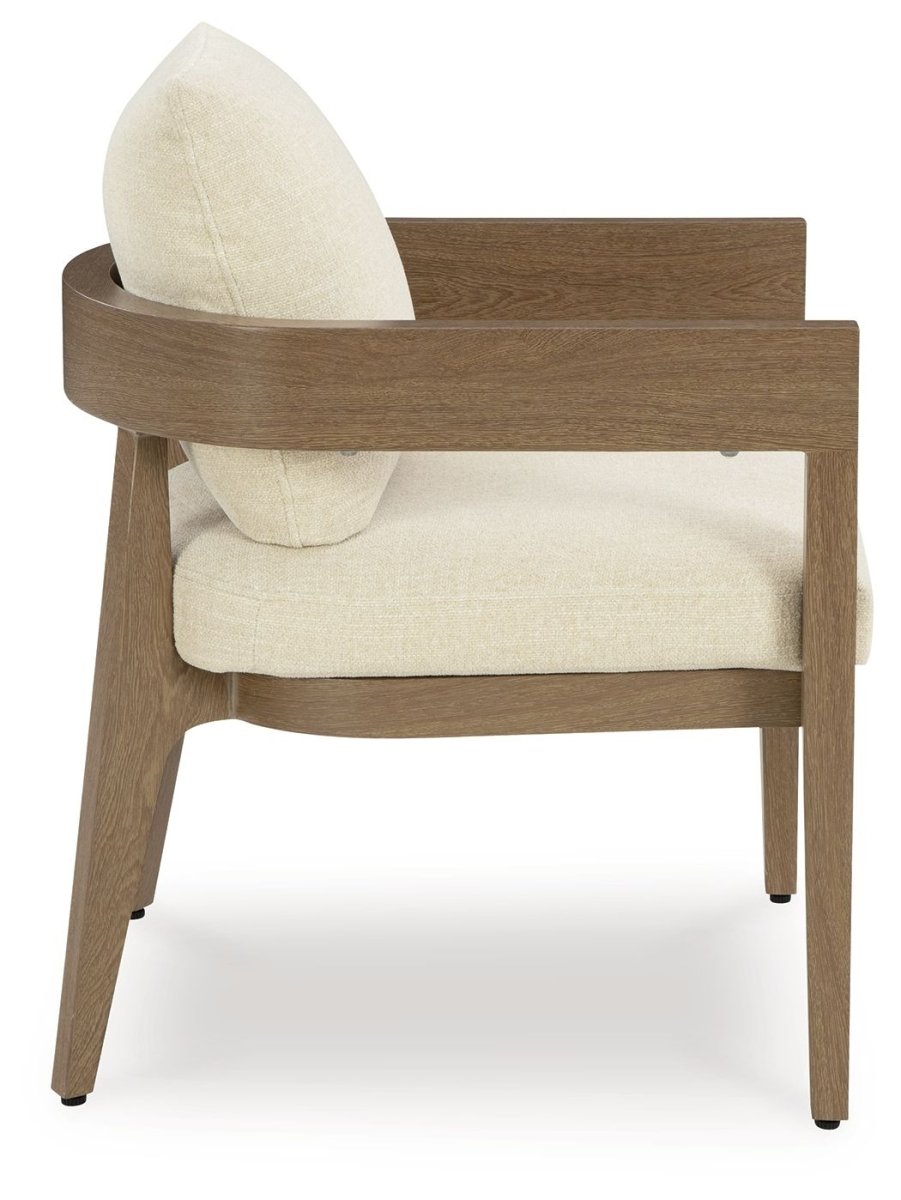 Serene Bay - Arm Chair With Cushion (Set of 2) - Dark Brown / White