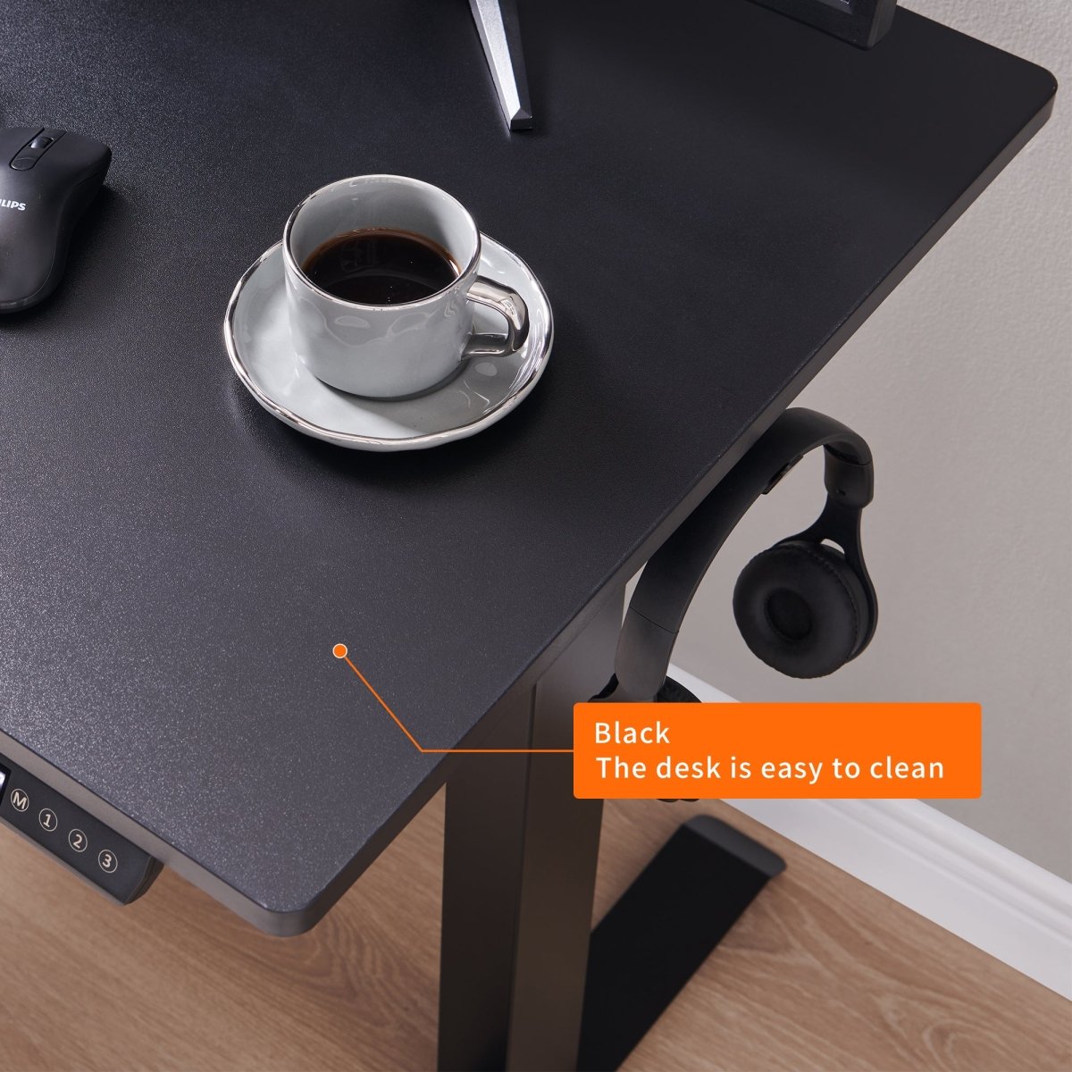 Electric Standing Desk – Black Frame/Black — product view 16