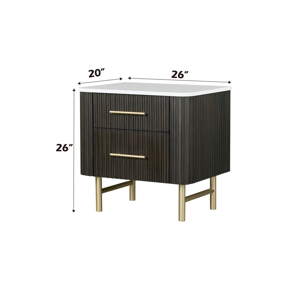Clayten - Nightstand - Marble Top & Espresso