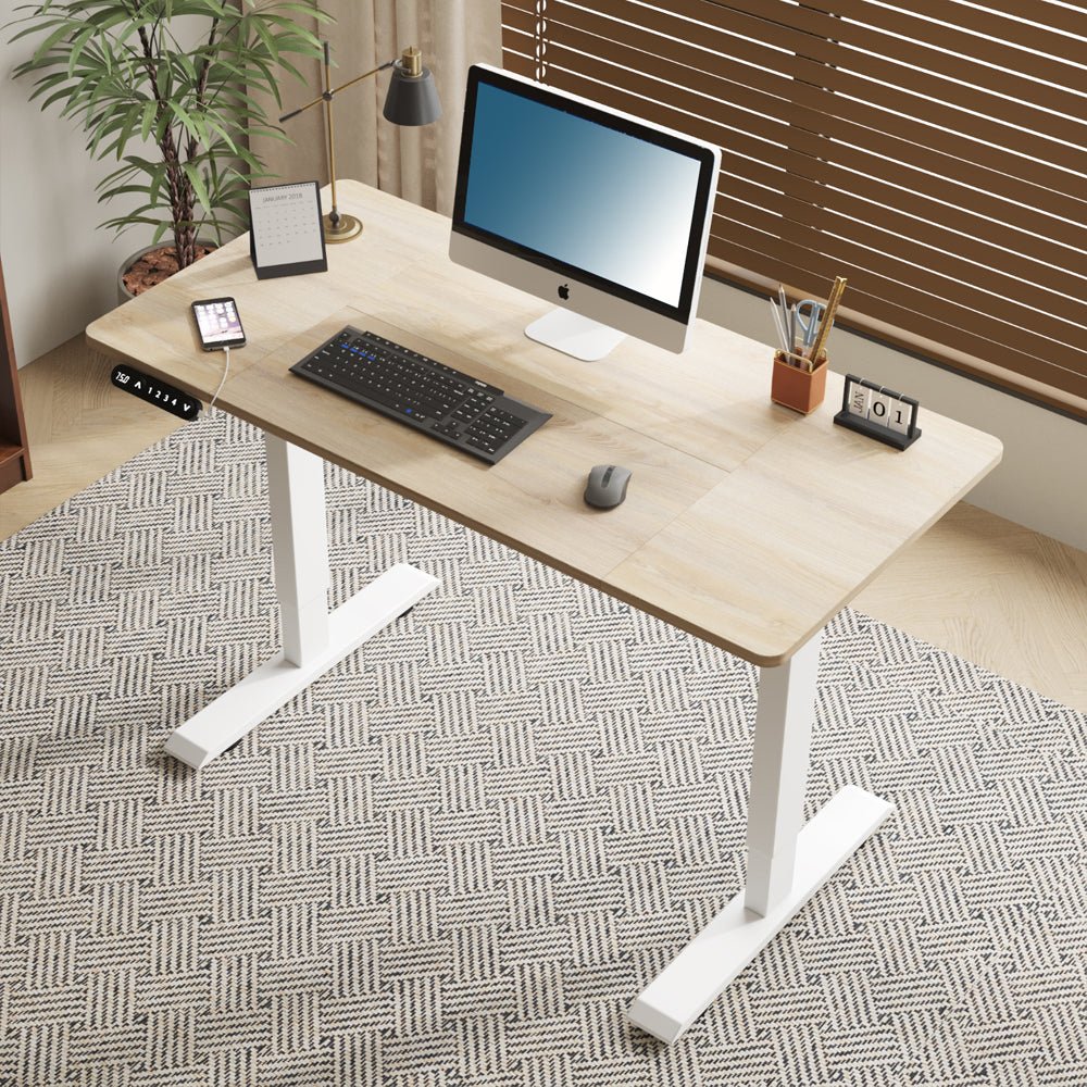 55'×24' Light Oak Electric Standing Desk — product view 10