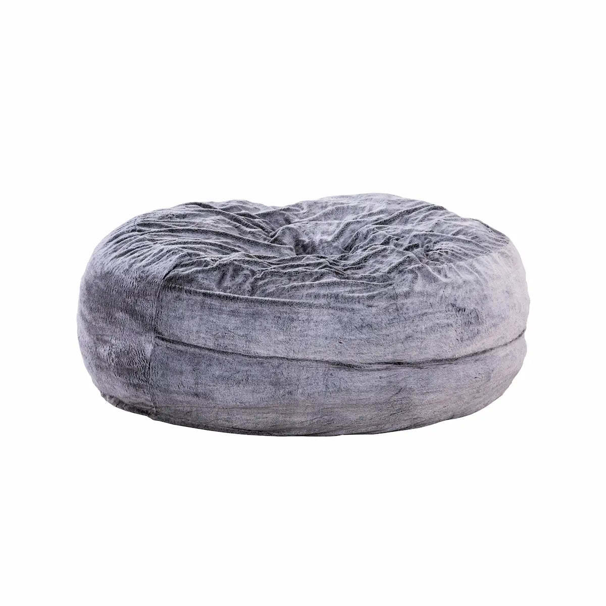 Sealy® Bala Bean Bag – Gray (60" x 60" x 27") - Cozy Lounger with Ultra - Soft Rabbit Fur Cover - Leisure Space