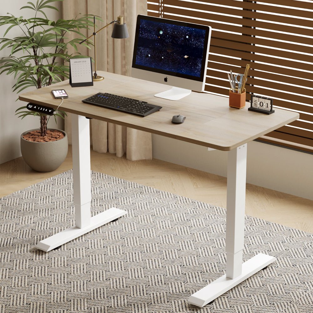55'×24' Light Oak Electric Standing Desk — product view 2