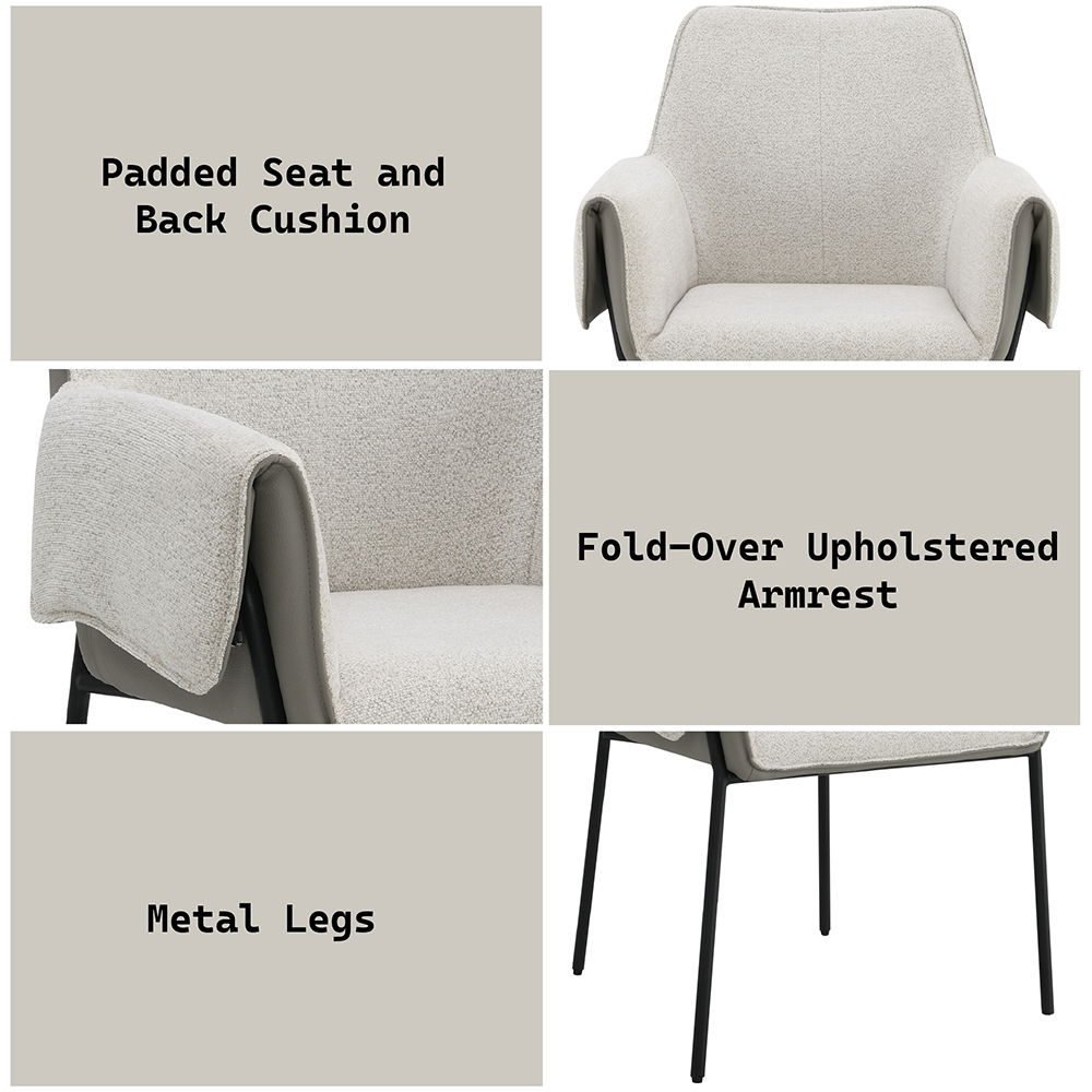 Jirina - Arm Chair (Set of 2) - Beige Chenille