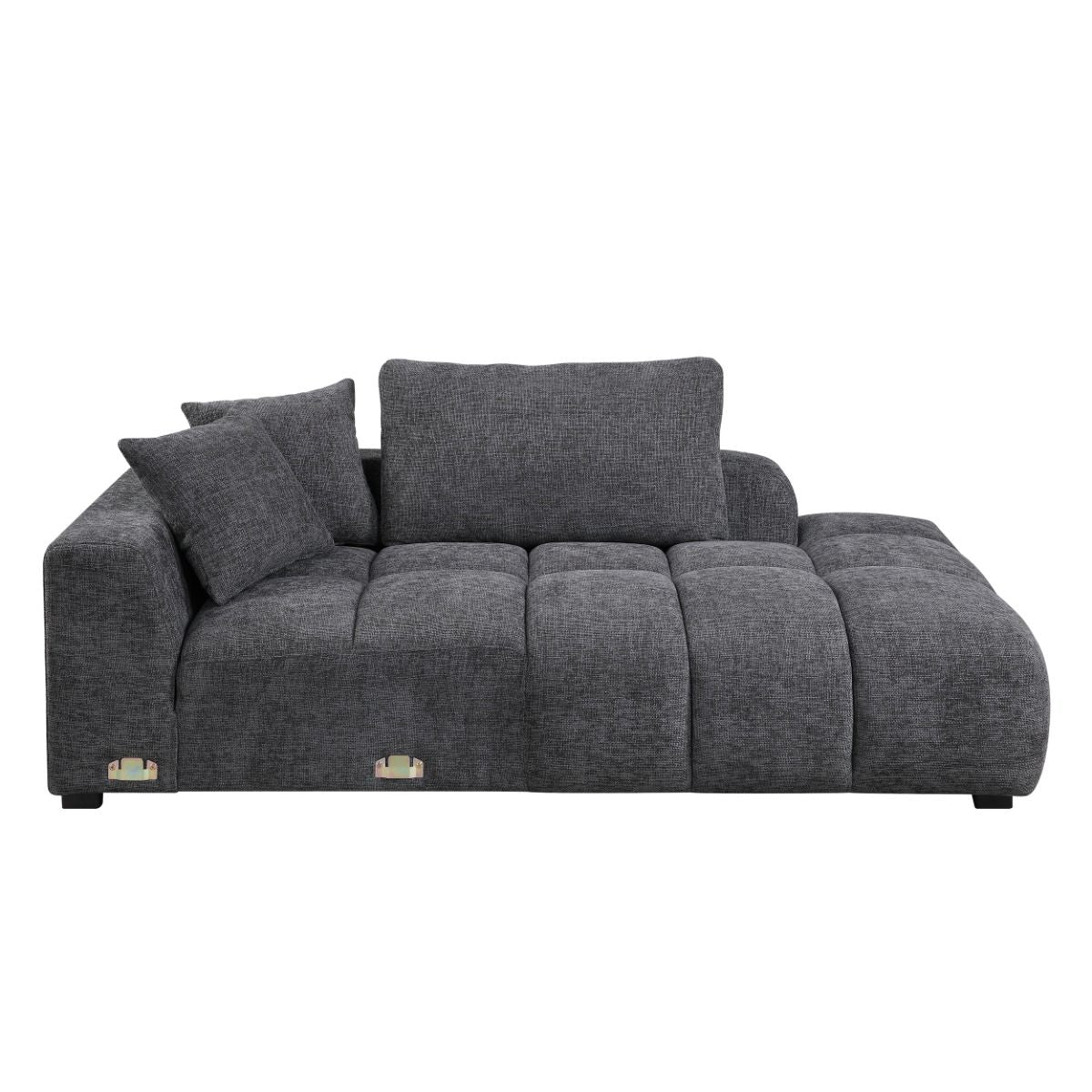 Chosen - Sectional Sofa With 6 Pillows - Gray Chenille