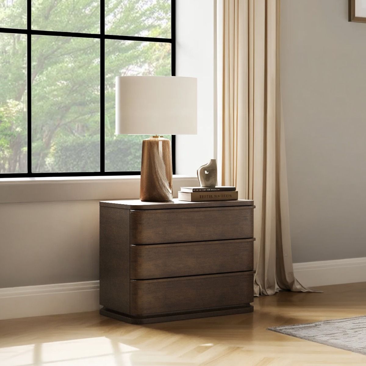 Zoey - Nightstand - Brown Oak