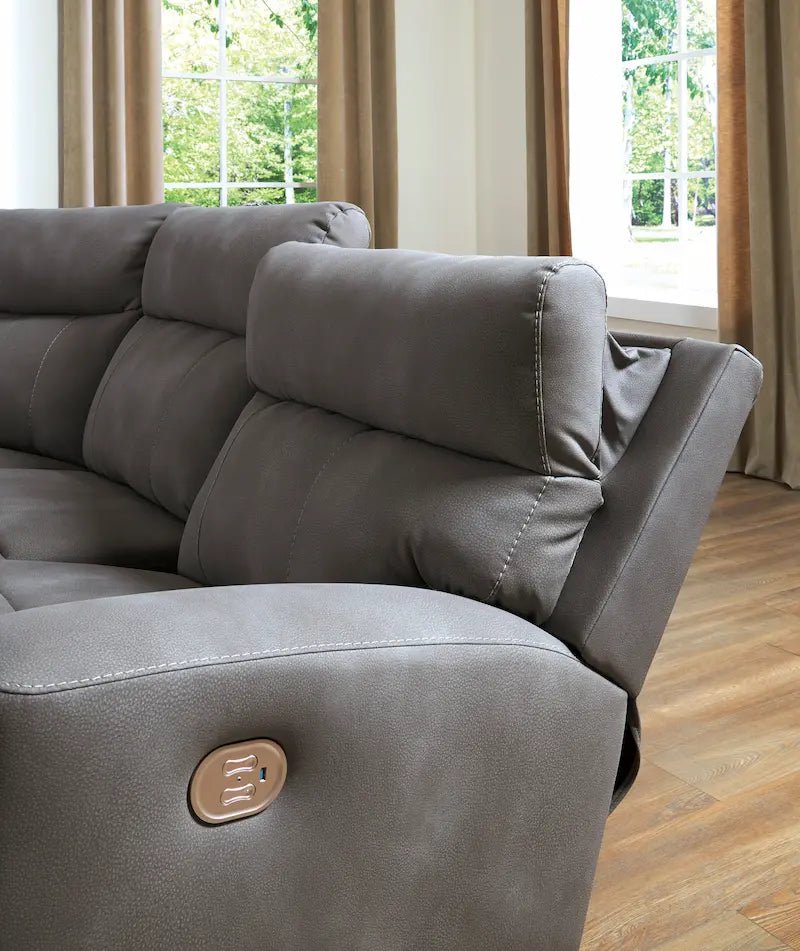 Next - Gen DuraPella 5 - Piece Power Reclining Sectional – Slate - Leisure Space