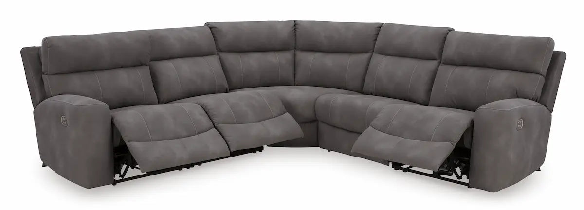 Next - Gen DuraPella 5 - Piece Power Reclining Sectional – Slate - Leisure Space