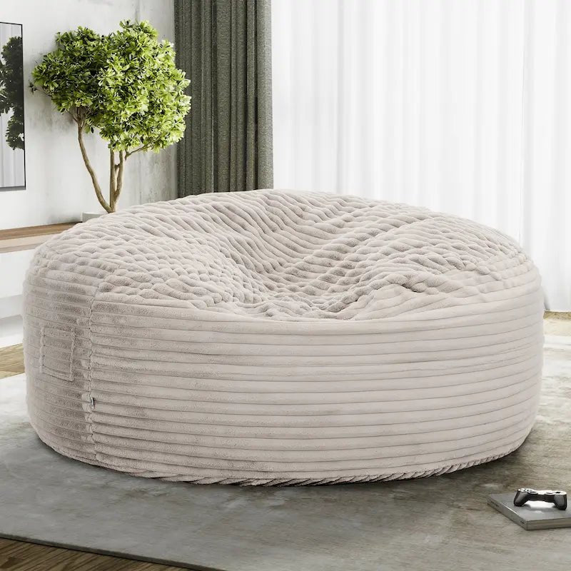 Sealy® Bala Bean Bag Chair – Taupe (60" x 60" x 27") – Ultra - Soft Lounge Chair for Small Living Room Spaces - Leisure Space